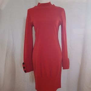 Knitted fit dress with long sleeve